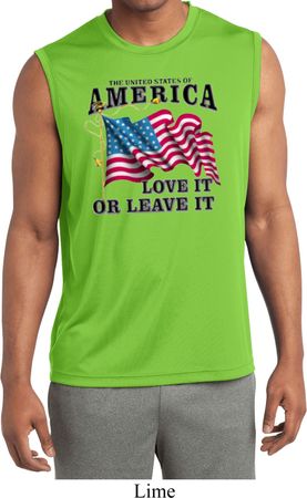 America Love It or Leave It Mens Sleeveless Moisture Wicking Shirt