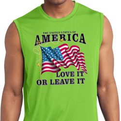 America Love It or Leave It Mens Sleeveless Moisture Wicking Shirt