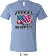 America Love It or Leave It Mens Tri Blend V-neck Shirt