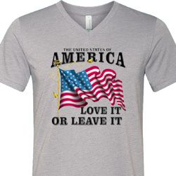 America Love It or Leave It Mens Tri Blend V-neck Shirt