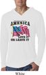 America Love It or Leave It White Lightweight Hoodie Shirt