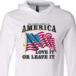 America Love It or Leave It White Lightweight Hoodie Tee