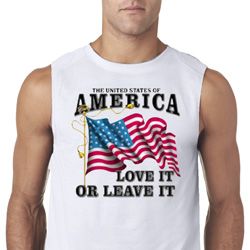 America Love It or Leave It White Mens Sleeveless Shirt