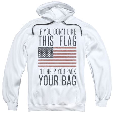 American Patriotic Flag Hoodie Pack Your Bag White Sweatshirt Hoody