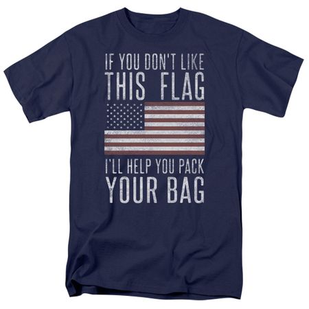 Patriotic American Flag Shirt Pack Your Bag Navy T-Shirt