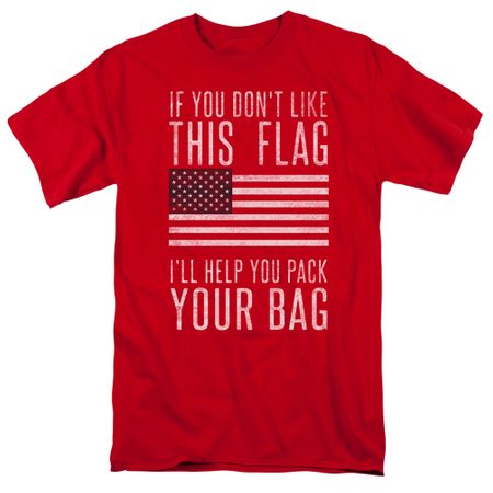 Patriotic American Flag Shirt Pack Your Bag Red T-Shirt
