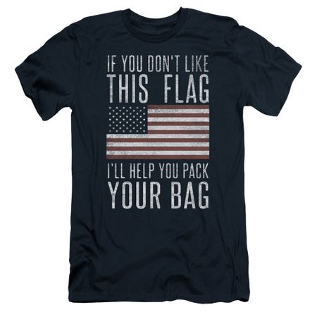 American Patriotic Flag Slim Fit Shirt Pack Your Bag Navy T-Shirt