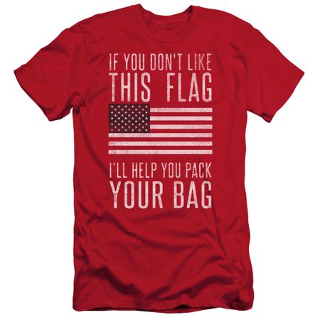 American Patriotic Flag Slim Fit Shirt Pack Your Bag Red T-Shirt