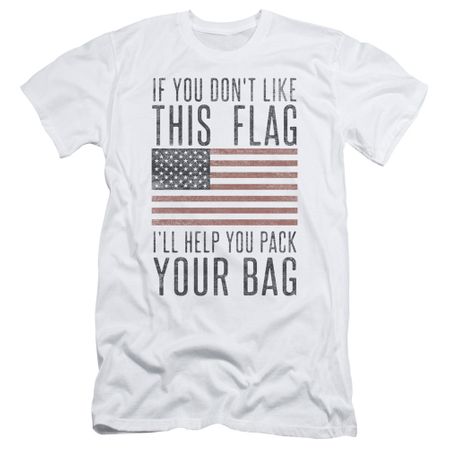 Patriotic American Flag Slim Fit Shirt Pack Your Bag White T-Shirt