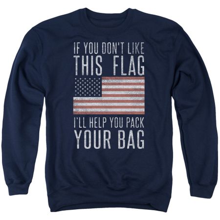 American Flag Patriotic Sweatshirt Pack Your Bag Adult Navy Sweat Shirt