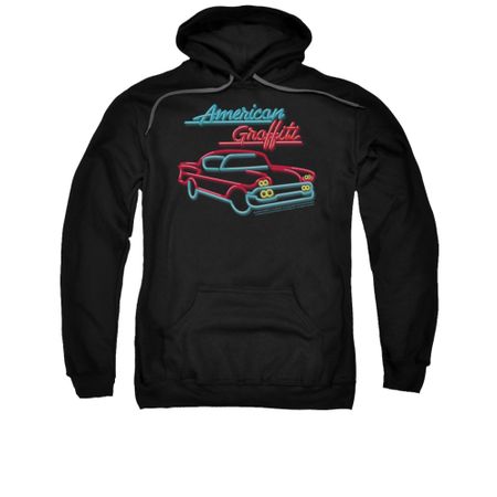 American Graffiti Hoodie Sweatshirt Neon Black Adult Hoody Sweat Shirt