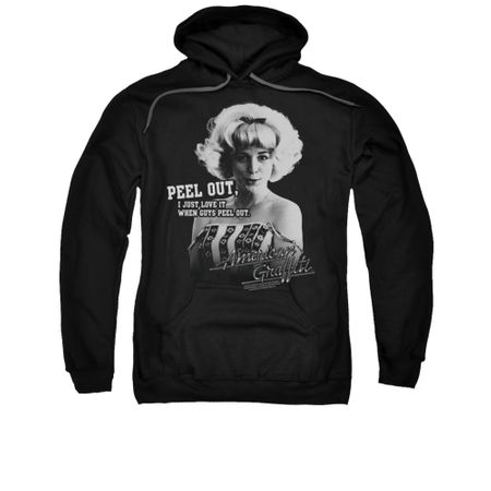 American Graffiti Hoodie Sweatshirt Peel Out Black Adult Hoody Sweat Shirt