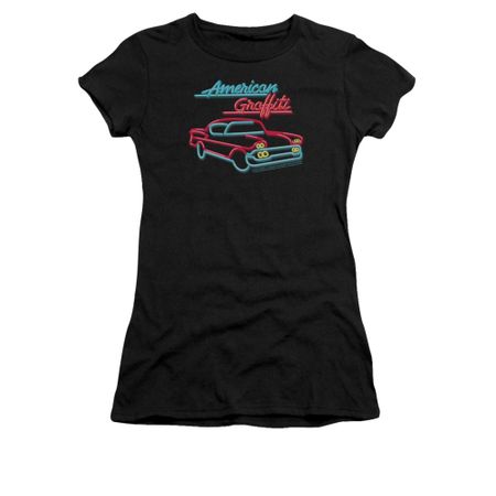 American Graffiti Shirt Juniors Neon Black Tee T-Shirt