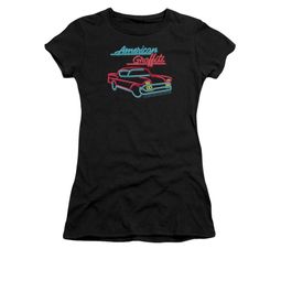 American Graffiti Shirt Juniors Neon Black Tee T-Shirt American Graffiti Shirt Juniors Neon Black Tee T-Shirt