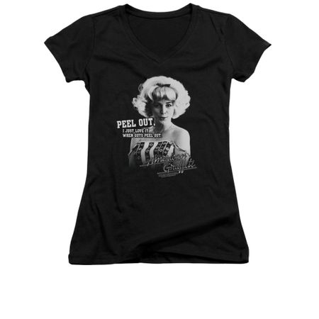 American Graffiti Shirt Juniors V Neck Peel Out Black Tee T-Shirt