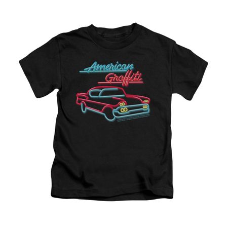 American Graffiti Shirt Kids Neon Black Youth Tee T-Shirt