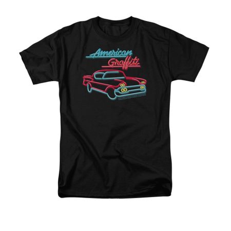 American Graffiti Shirt Neon Adult Black Tee T-Shirt
