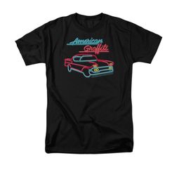 American Graffiti Shirt Neon Adult Black Tee T-Shirt American Graffiti Shirt Neon Adult Black Tee T-Shirt