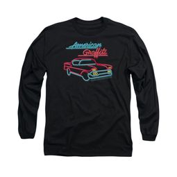 American Graffiti Shirt Neon Long Sleeve Black Tee T-Shirt American Graffiti Shirt Neon Long Sleeve Black Tee T-Shirt