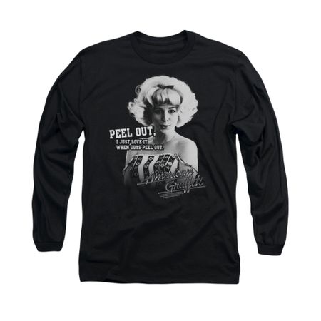 American Graffiti Shirt Peel Out Long Sleeve Black Tee T-Shirt