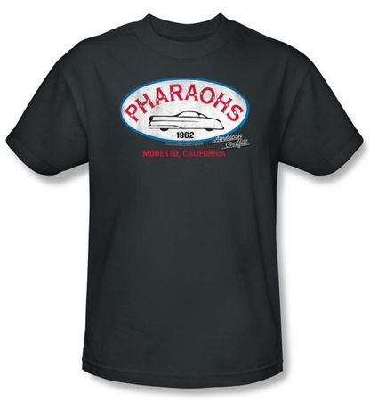 American Graffiti T-shirt Movie Pharaohs Adult Charcoal Tee Shirt