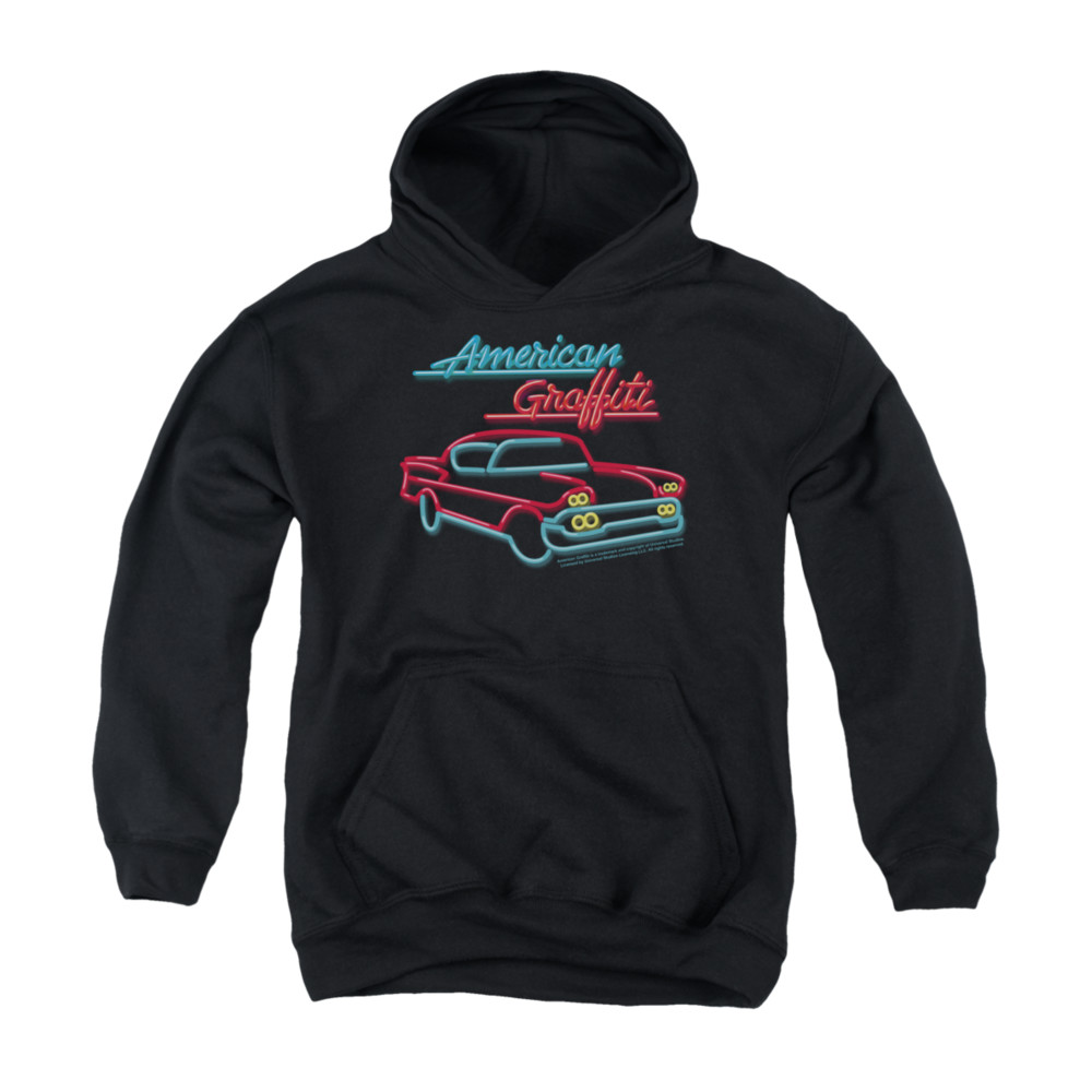 American Graffiti Youth Hoodie Neon Black Kids Hoody American Graffiti Neon Shirts