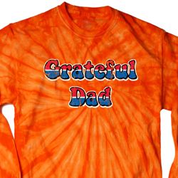 American Grateful Dad Long Sleeve Tie Dye Shirt