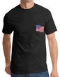American Patriotic T-Shirt USA Waving Flag Embroidered Patch Pocket Tee Black