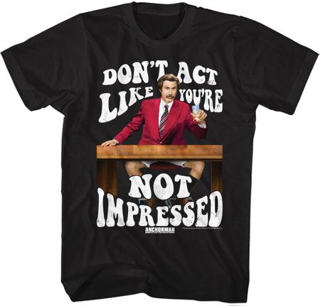 Anchorman Not Impressed Movie T-shirt - Black