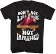 Anchorman Not Impressed Movie T-shirt - Black