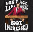 Anchorman Not Impressed Movie T-shirt - Black
