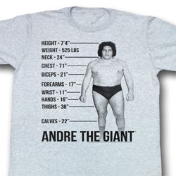 Andre The Giant Shirt Giant Specs Adult Grey Tee T-Shirt