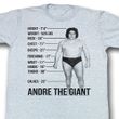 Andre The Giant Shirt Giant Specs Adult Grey Tee T-Shirt