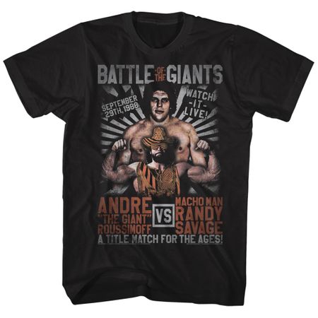 Andre The Giant Shirt VS Macho Man Randy Savage Black T-Shirt