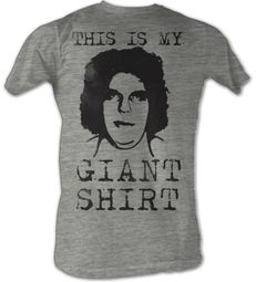 Andre The Giant T-Shirt Giant Shirt Wrestling Gray Heather Tee Shirt