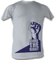 Andre The Giant T-Shirt - P Fist Wrestling Silver Adult Tee Shirt