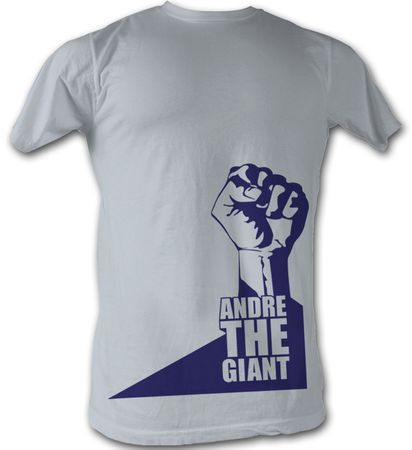 Andre The Giant T-Shirt - P Fist Wrestling Silver Adult Tee Shirt