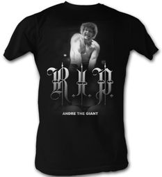Andre The Giant T-Shirt - R.I.P. Wrestling Black Adult Tee Shirt