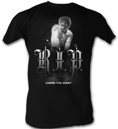Andre The Giant T-Shirt - R.I.P. Wrestling Black Adult Tee Shirt