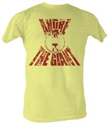 Andre The Giant T-Shirt Real G Wrestling Bright Yellow Heather Tee