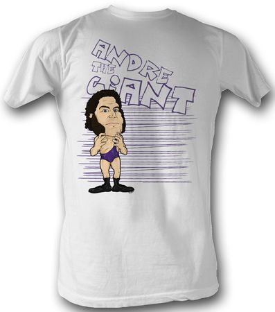 Andre The Giant T-Shirt Wrestling Big Purp White Adult Tee Shirt