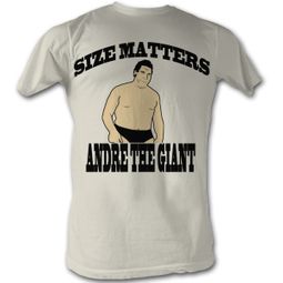 Andre The Giant T-Shirt Wrestling Size Matters Dirty White Adult Shirt