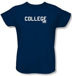 Animal House Ladies T-shirt Movie College Navy Blue Tee Shirt