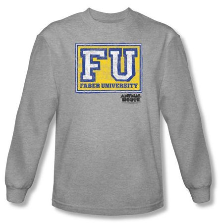 Animal House T-shirt Faber University Athletic Heather Long Sleeve Tee