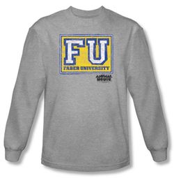 Animal House T-shirt Faber University Athletic Heather Long Sleeve Tee
