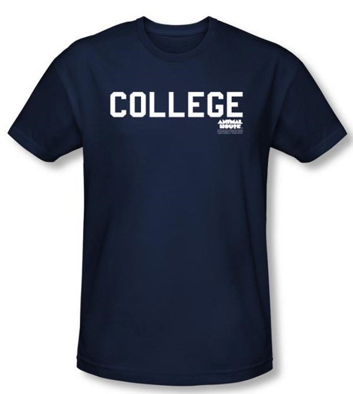 Animal House Tshirt Movie College Navy Blue Adult Slim Fit Tee Shirt