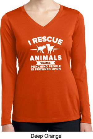 Animal Rescue Ladies Dry Wicking Long Sleeve Shirt