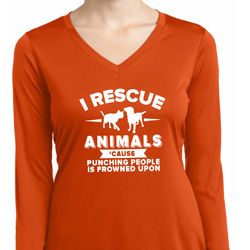 Animal Rescue Ladies Dry Wicking Long Sleeve Shirt Animal Rescue Ladies Dry Wicking Long Sleeve Shirt