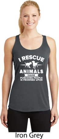 Animal Rescue Ladies Dry Wicking Racerback Tank Top