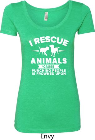 Animal Rescue Ladies Scoop Neck Shirt